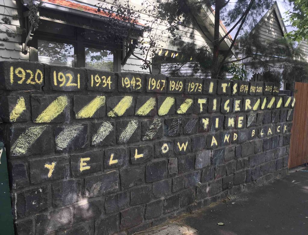 A house in Richmond celebrating the Tigers AFL club